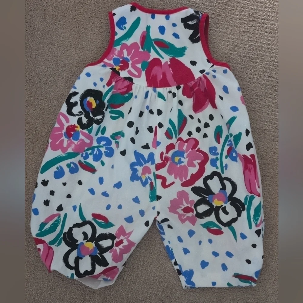 Wee Clancy For Hanna Anderson Multi Colored Floral Girls Romper